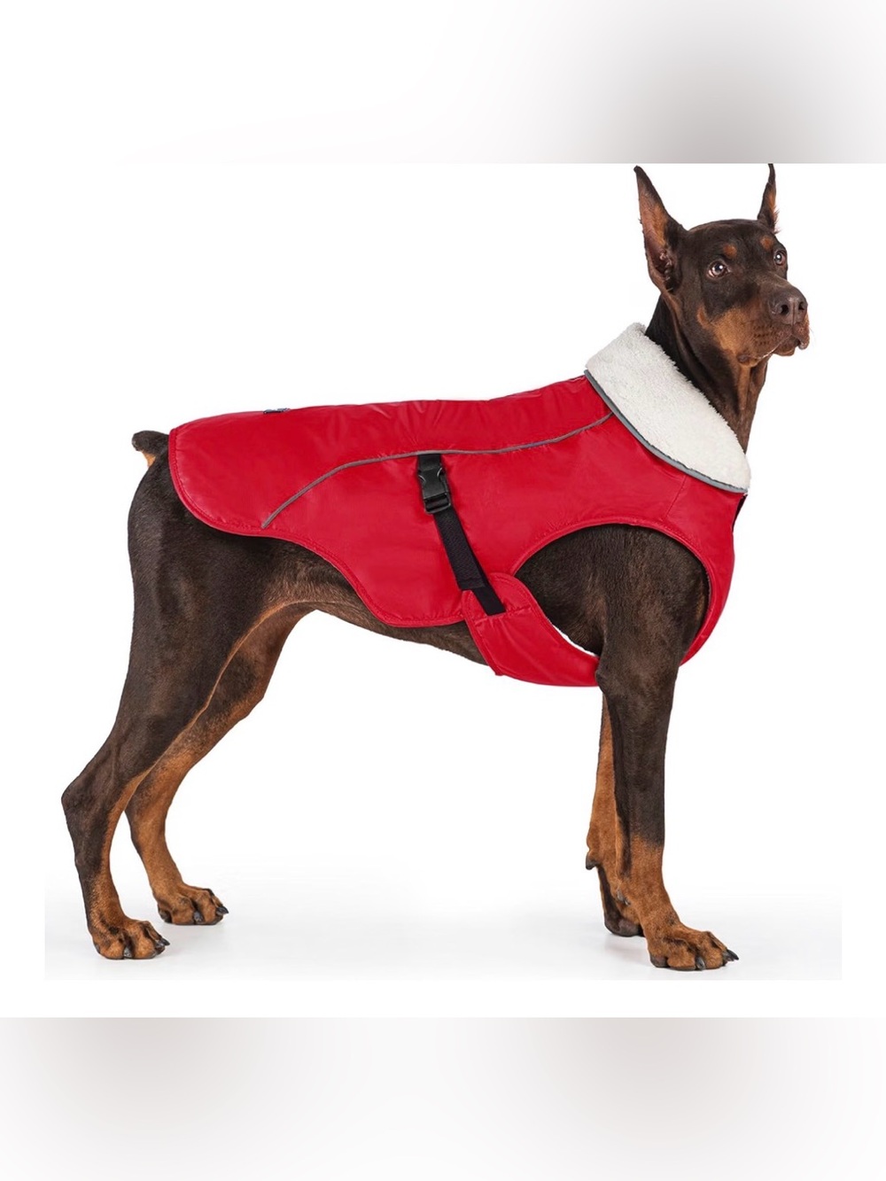 NWT Red Sherpa-Lined Dog Coat Jacket - large